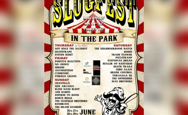 Bruise Control, The Diaz Brothers – ‘Slugfest’ ‘In The Park’ –  Abertillery Rugby Club, Abertillery. 28.06.25
