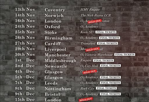 Babyshambles/Trampolene – Tramshed, Cardiff 27.11.25